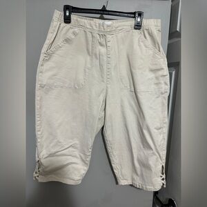 Croft & Barrow Women's Cream Elastic Waist Pants 1X